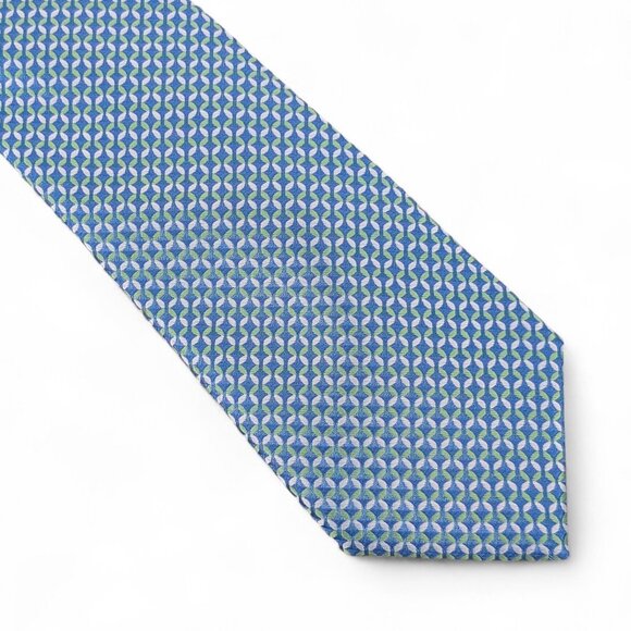 Perry Ellis Men's Haine Mini-Chevron Tie Necktie Classic 3" Green Blue $55 - Picture 1 of 5